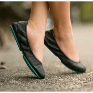 Tieks Women's Black Ballet Flats Size 11 Leather Slip-On Comfort Packable Shoes